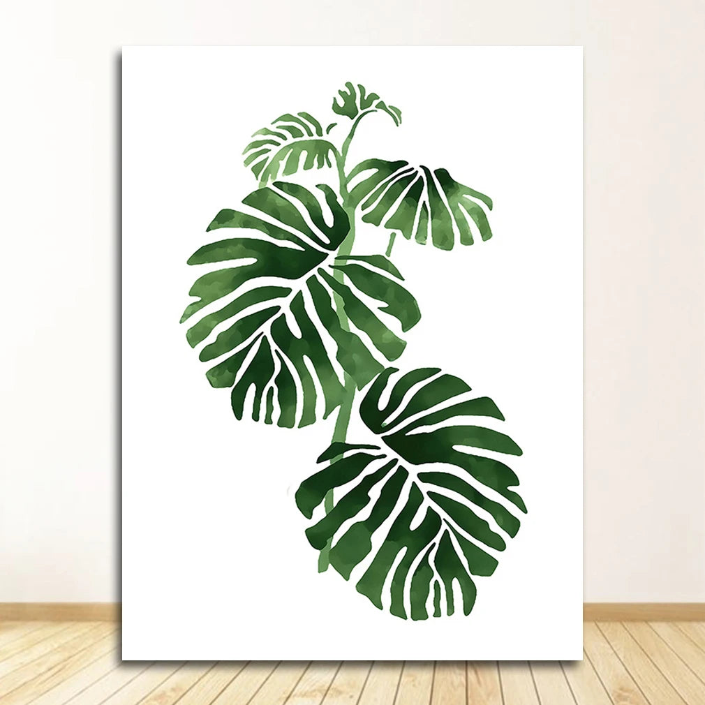 Scandinavian Tropical Plants Poster - Green Leaves Wall Art