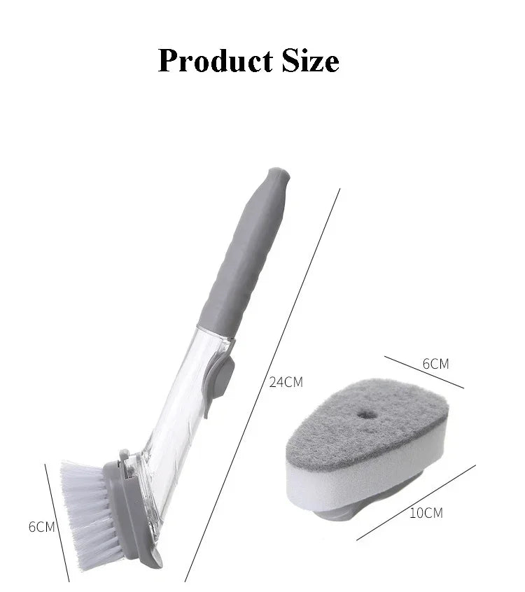 2-in-1 Kitchen Cleaning Brush - Soap Dispensing Dishwashing Tool