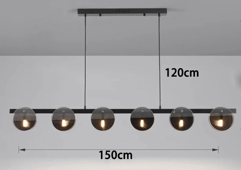 Modern Glass Pendant Light - Adjustable Chandelier for Dining Room