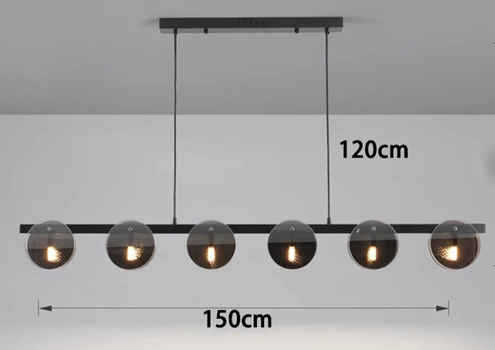 Modern Glass Pendant Light - Adjustable Chandelier for Dining Room
