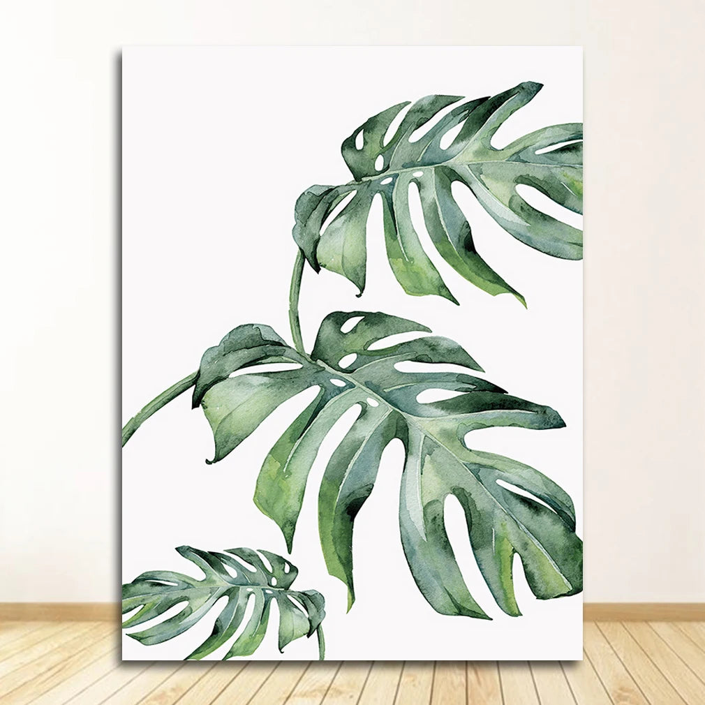 Scandinavian Tropical Plants Poster - Green Leaves Wall Art