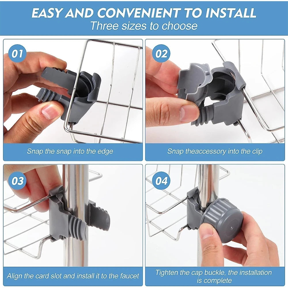 Kitchen Sink Organizer - Faucet Sponge Holder &amp; Drain Rack