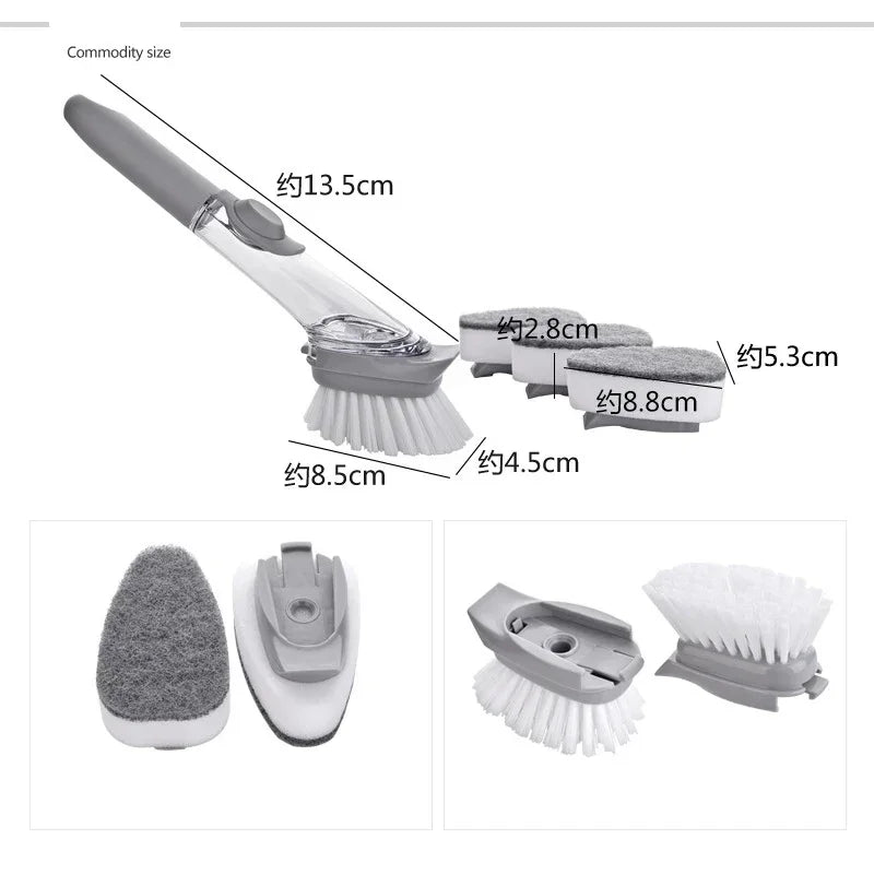 2-in-1 Kitchen Cleaning Brush - Soap Dispensing Dishwashing Tool
