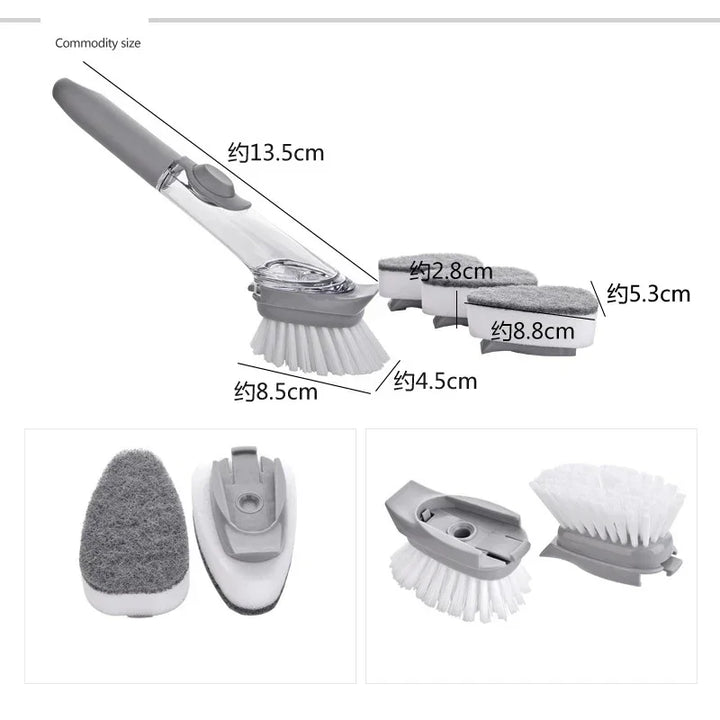 2-in-1 Kitchen Cleaning Brush - Soap Dispensing Dishwashing Tool