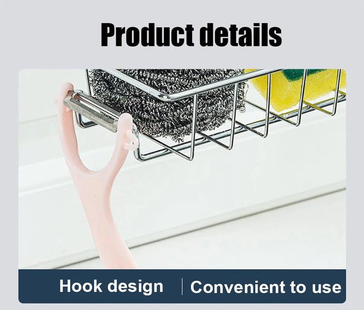 Kitchen Sink Organizer - Faucet Sponge Holder &amp; Drain Rack