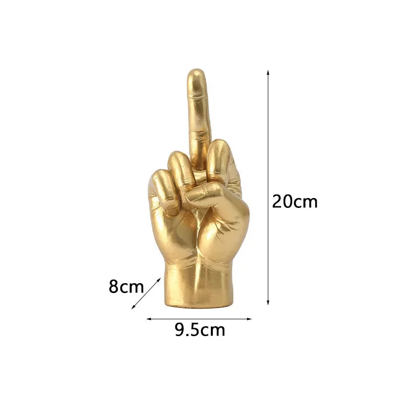Hip Hop Middle Finger Resin Statue - Modern Desktop Decor