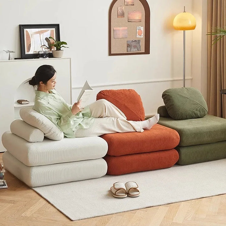 Modern Foldable Fabric Sofa Bed – Convertible Lazy Lounge Chair for Small Living Spaces