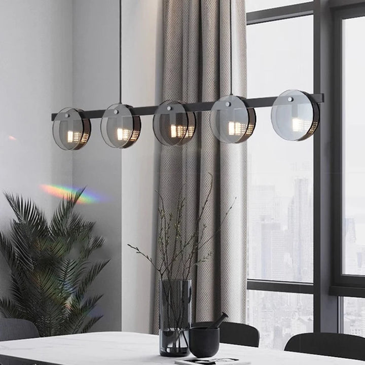 Modern Glass Pendant Light - Adjustable Chandelier for Dining Room