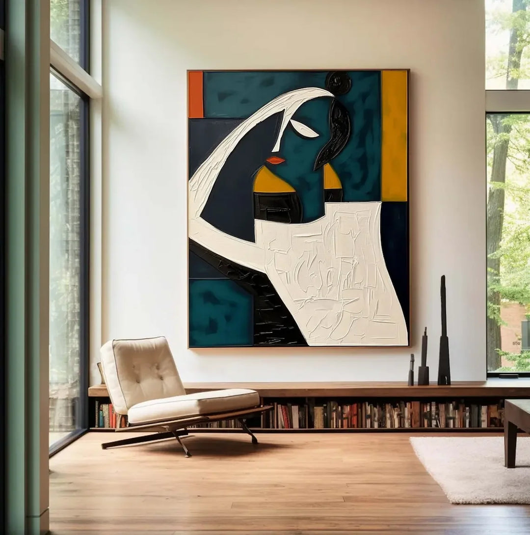 Large Colorful 3D Textured Mural Original Hand-painted Abstract Canvas Painting Picasso-style Oil Painting Modern Wall Art De