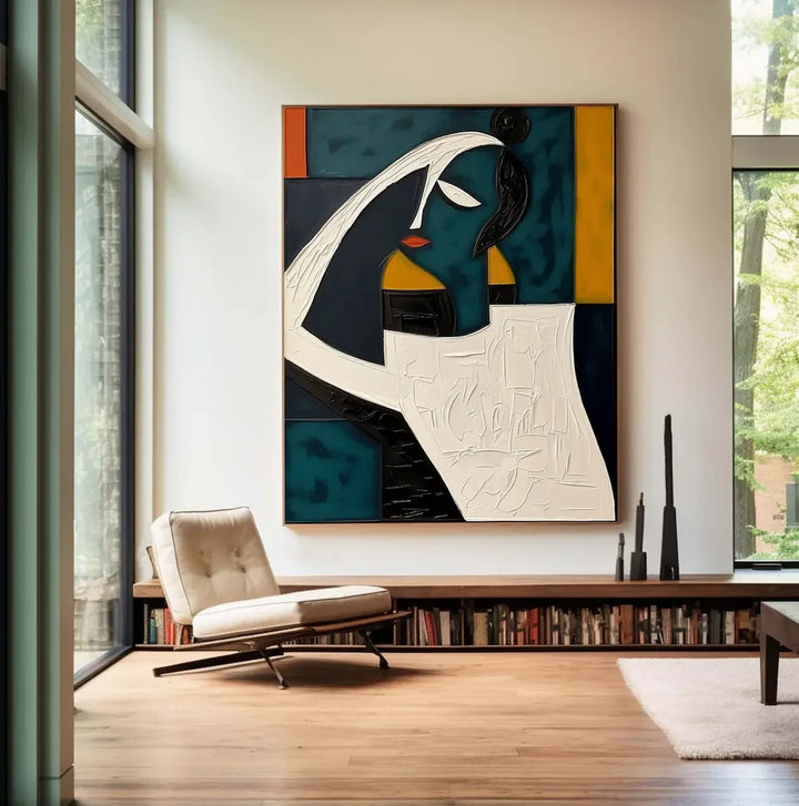 Large Colorful 3D Textured Mural Original Hand-painted Abstract Canvas Painting Picasso-style Oil Painting Modern Wall Art De