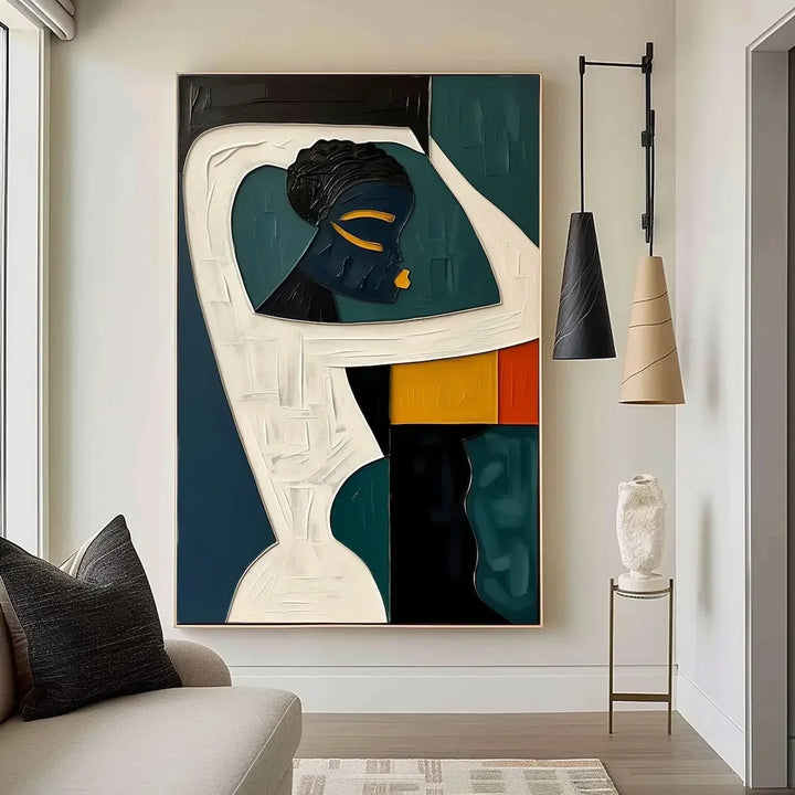 Large Colorful 3D Textured Mural Original Hand-painted Abstract Canvas Painting Picasso-style Oil Painting Modern Wall Art De