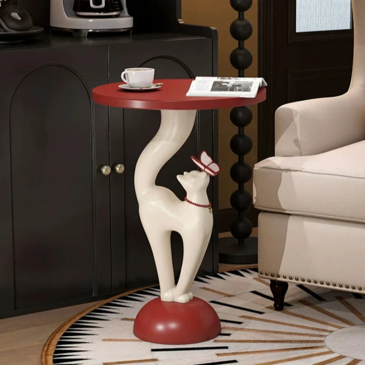 Modern Designer Cat Side Table – Minimalist Coffee Table for Living Room &amp; Small Spaces