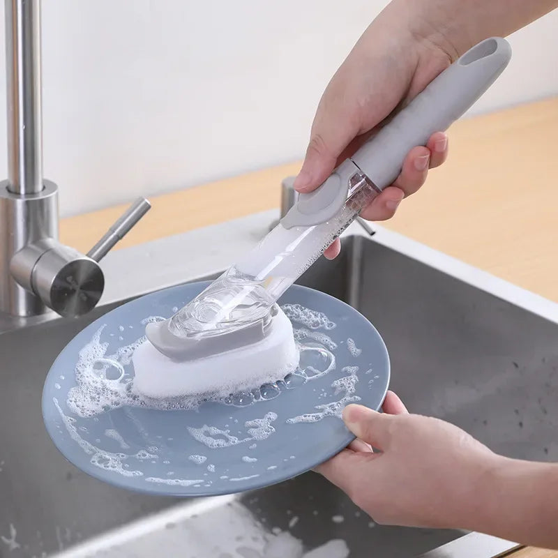 2-in-1 Kitchen Cleaning Brush - Soap Dispensing Dishwashing Tool