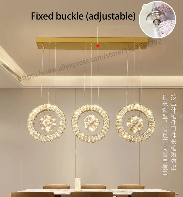 Modern Home DecorLED Lights Crystal Pendant Lamps Room Chandeliers Dining Table Pendant Lights Indoor Lighting Dimmable Light