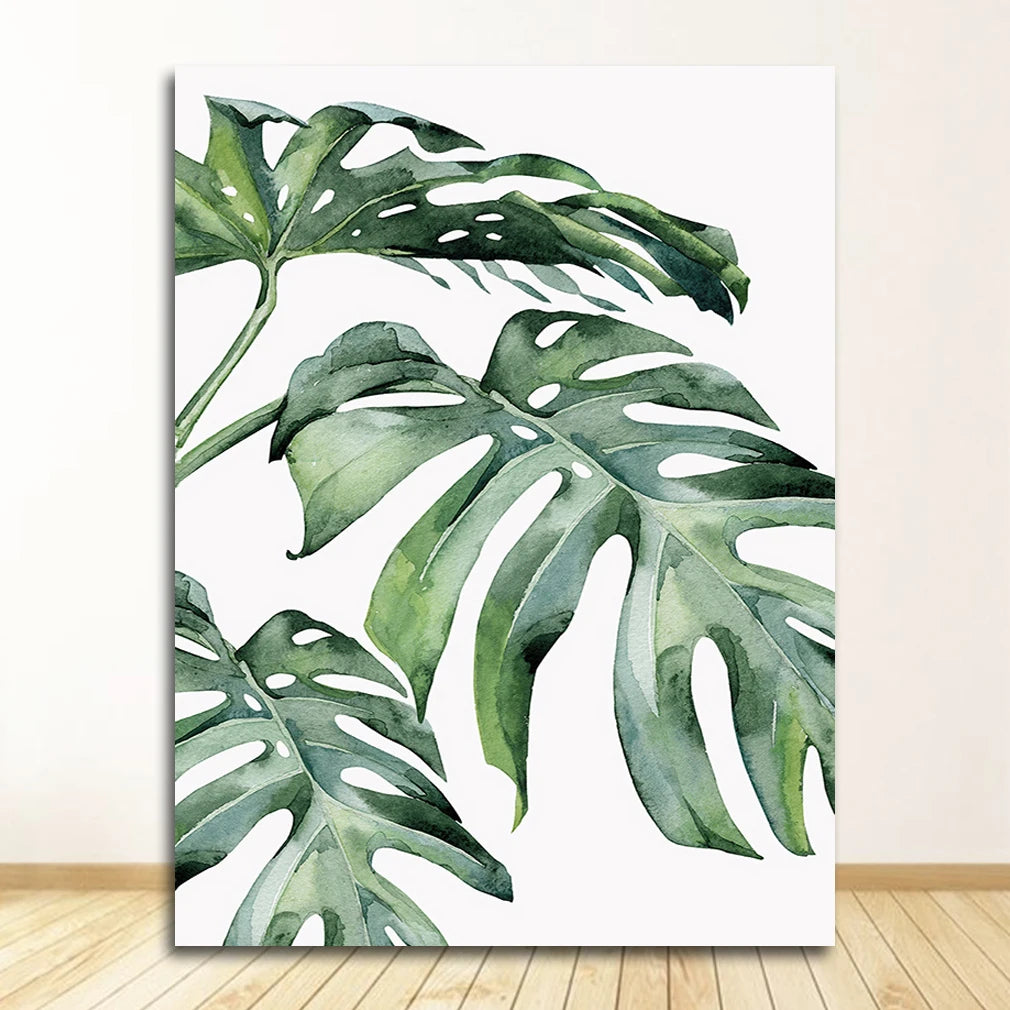 Scandinavian Tropical Plants Poster - Green Leaves Wall Art