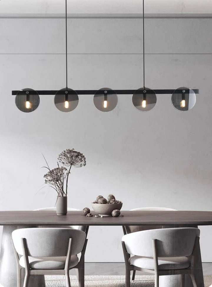 Modern Glass Pendant Light - Adjustable Chandelier for Dining Room