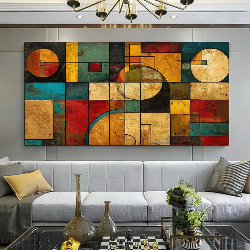 Modern Abstract Ink Canvas Wall Art Print