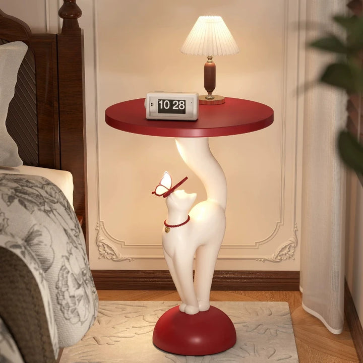 Modern Designer Cat Side Table – Minimalist Coffee Table for Living Room &amp; Small Spaces