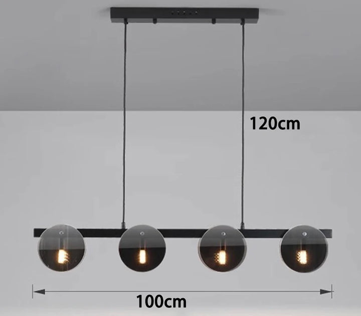 Modern Glass Pendant Light - Adjustable Chandelier for Dining Room