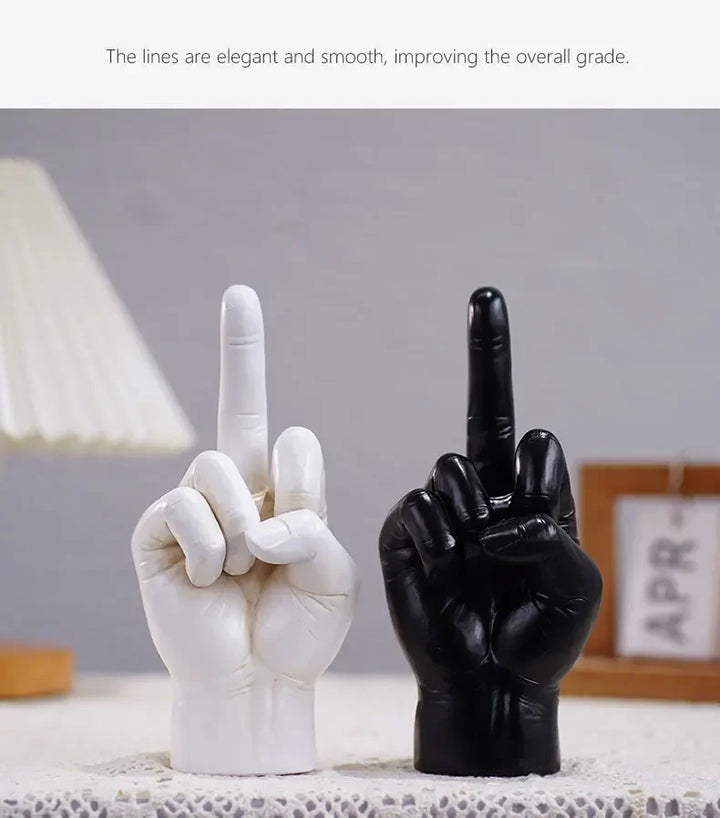 Hip Hop Middle Finger Resin Statue - Modern Desktop Decor