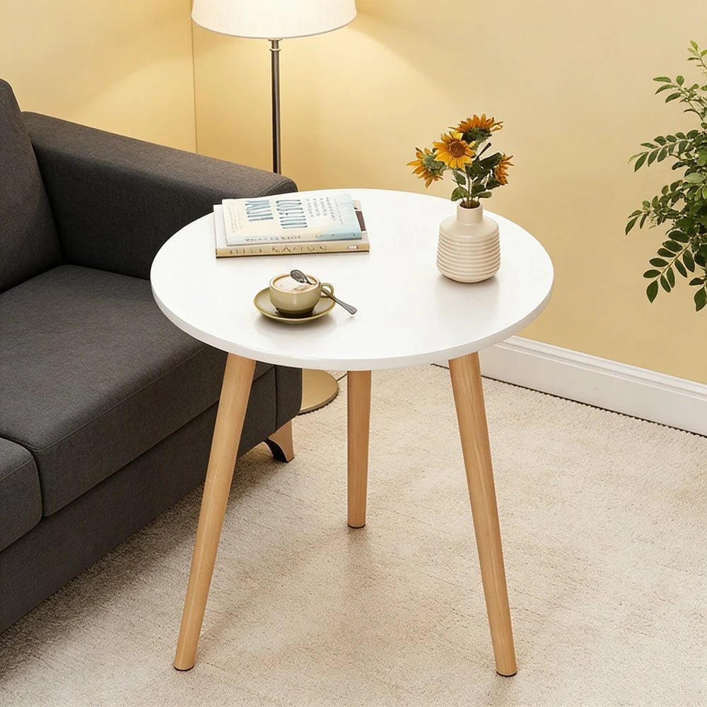 Modern Round Side Table – Minimalist Coffee Table for Living Room &amp; Bedroom