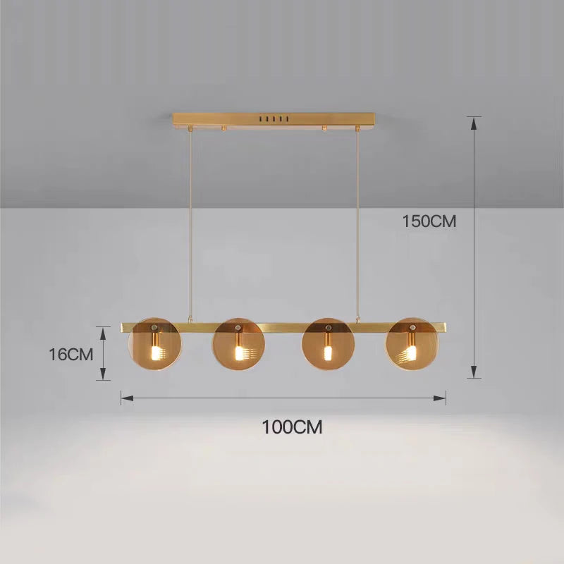 Modern Glass Pendant Light - Adjustable Chandelier for Dining Room