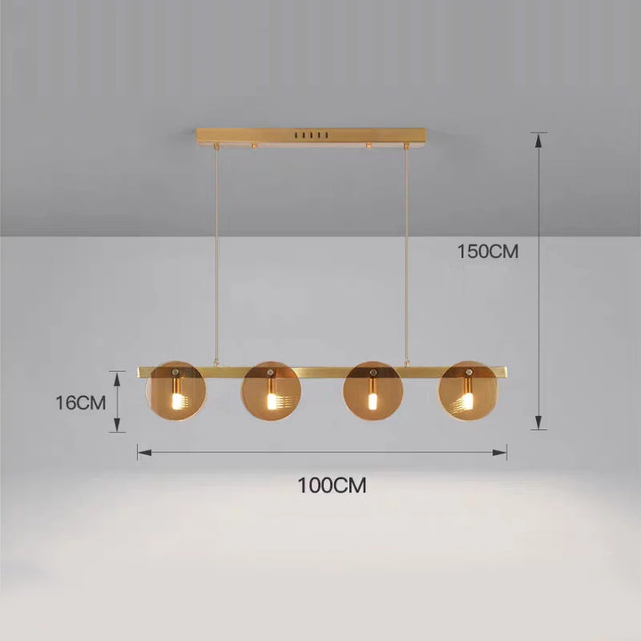 Modern Glass Pendant Light - Adjustable Chandelier for Dining Room