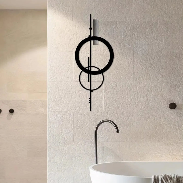 Abstract Metal Wall Art - Geometric Vertical Wall Decoration
