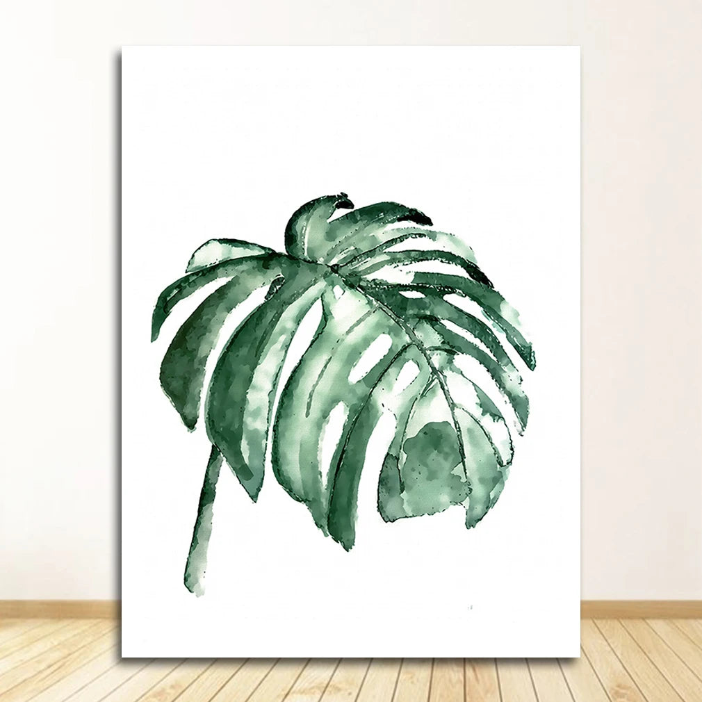 Scandinavian Tropical Plants Poster - Green Leaves Wall Art