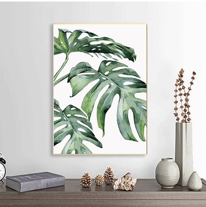 Scandinavian Tropical Plants Poster - Green Leaves Wall Art