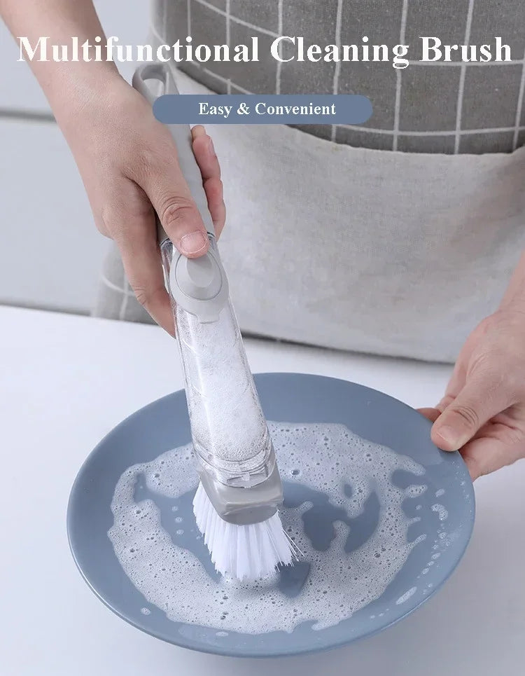 2-in-1 Kitchen Cleaning Brush - Soap Dispensing Dishwashing Tool
