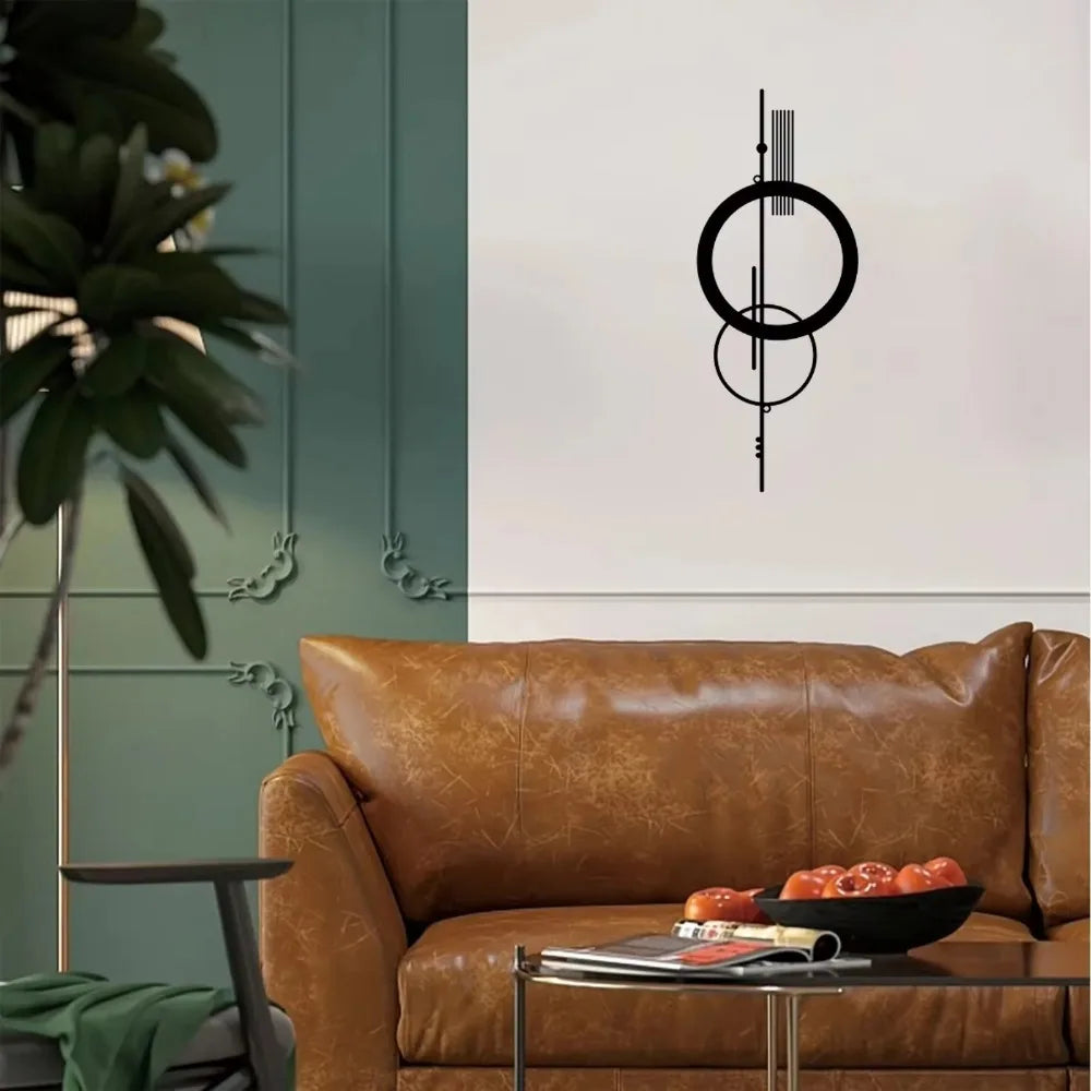 Abstract Metal Wall Art - Geometric Vertical Wall Decoration