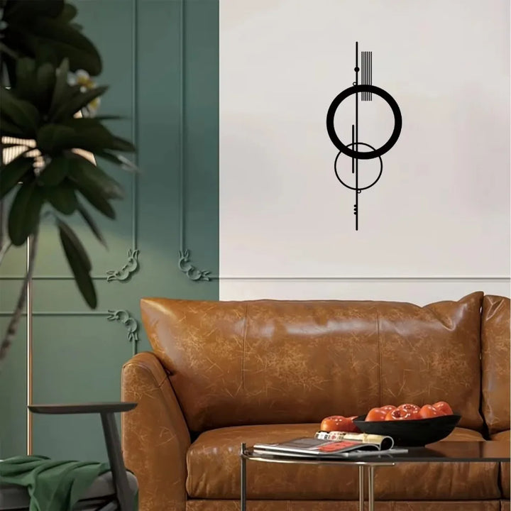 Abstract Metal Wall Art - Geometric Vertical Wall Decoration