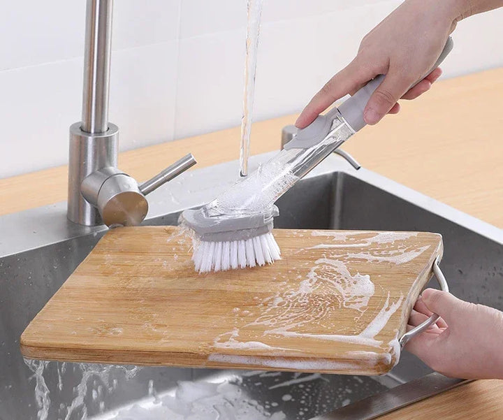 2-in-1 Kitchen Cleaning Brush - Soap Dispensing Dishwashing Tool