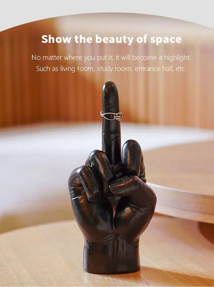 Hip Hop Middle Finger Resin Statue - Modern Desktop Decor