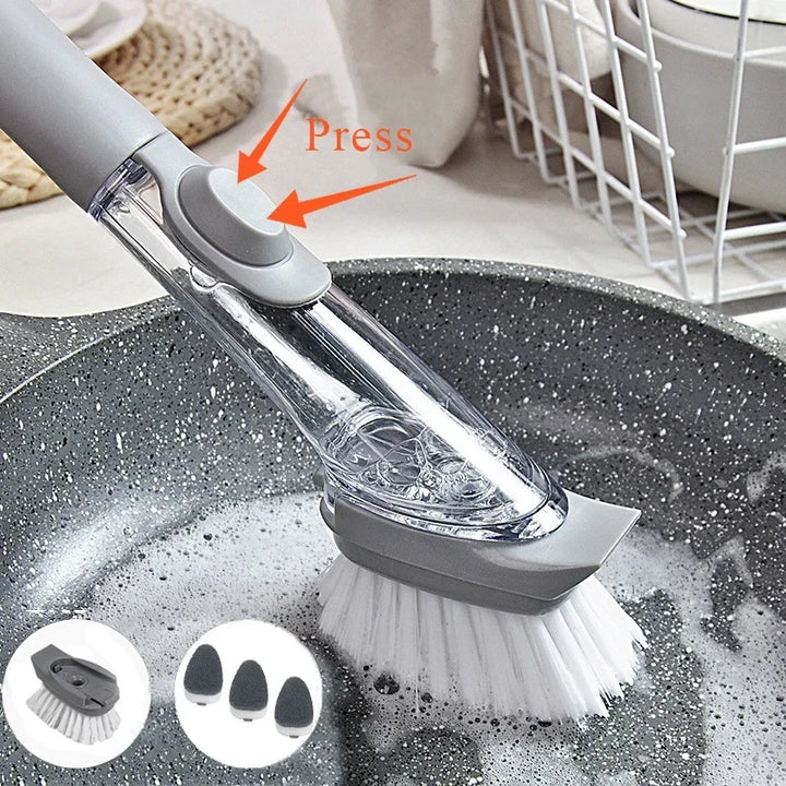 2-in-1 Kitchen Cleaning Brush - Soap Dispensing Dishwashing Tool
