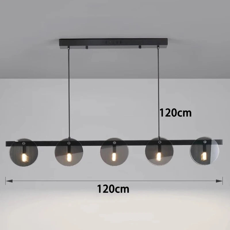 Modern Glass Pendant Light - Adjustable Chandelier for Dining Room