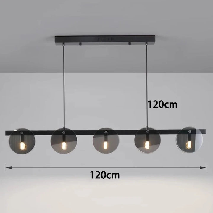 Modern Glass Pendant Light - Adjustable Chandelier for Dining Room