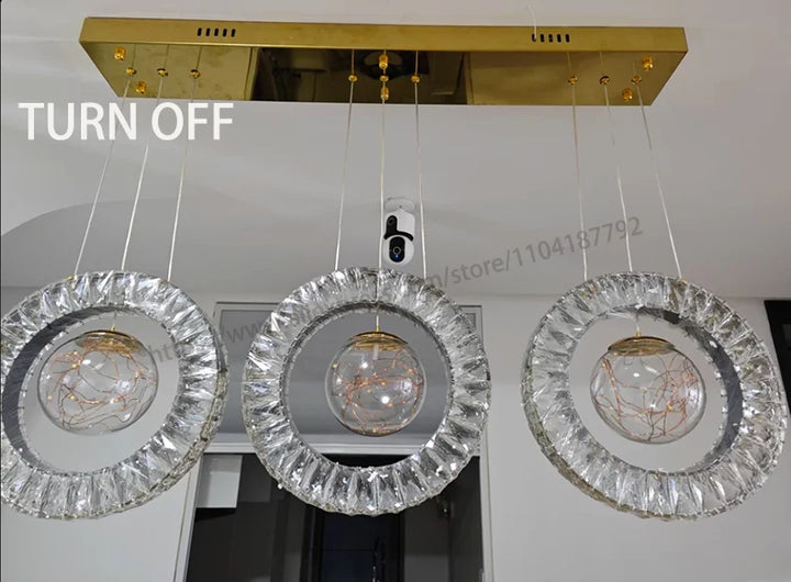 Modern Home DecorLED Lights Crystal Pendant Lamps Room Chandeliers Dining Table Pendant Lights Indoor Lighting Dimmable Light