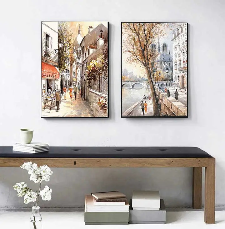 Canvas Paintings Home Decor HD Prints Posters  Abstract City Street Landscape Pictures For Living Room Wall Art Framework